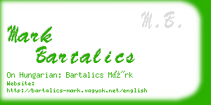 mark bartalics business card